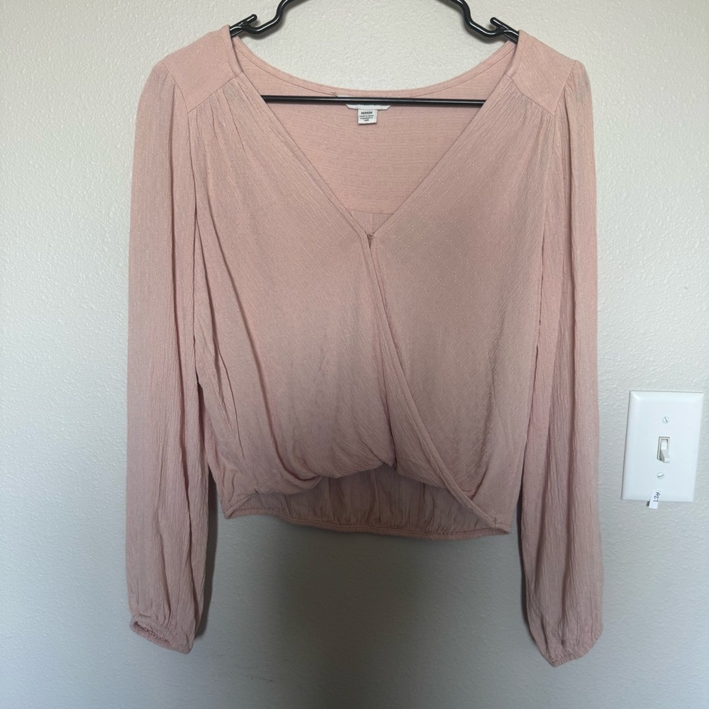 American Eagle Outfitters Blush Wrap Blouse Size Medium
